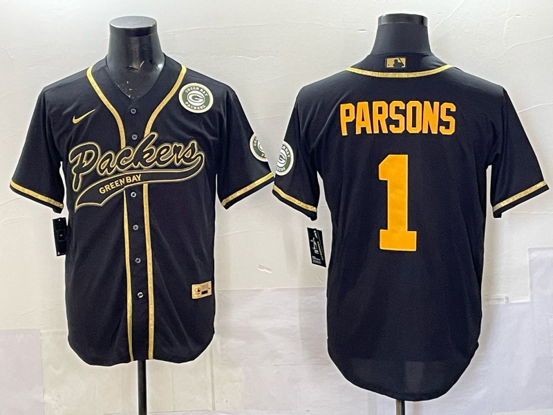 Men Green Bay Packers #1 Parsons black Nike NFL 2025 jersey 04->green bay packers->NFL Jersey